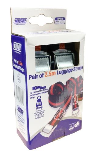 Maypole Pair of 400Kg 25mm Luggage Straps With Cam Buckles MP6072 - Maypole6072dp.jpg