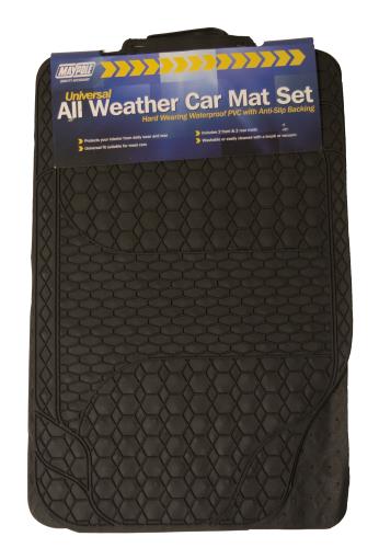 Maypole Black Universal PVC All Weather Car Mat Set (4) Washable MP6373 - Maypole6373new.jpg