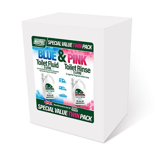 Maypole Twin 2L Pack of Superior Pink Toilet Rinse and Blue Fluid MP6997 - Maypole6997_2.jpg