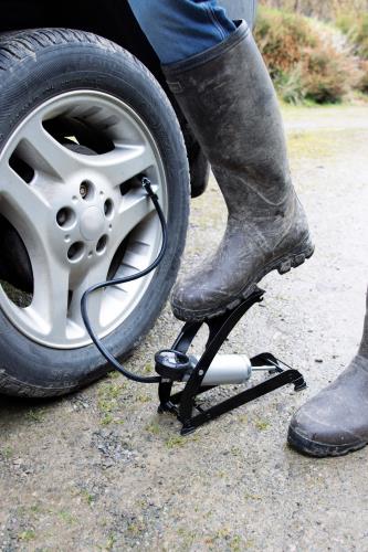 Maypole Single Heavy Duty Foot Pump Non slip footplate and Adapters MP790 - Maypole790HDSINGLEINSITU.jpg