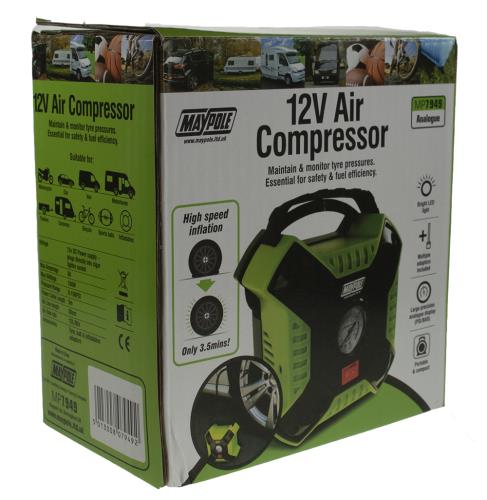 Maypole 12V Analogue Compressor with LED Light Car Tyre Inflator MP7949 - Maypole7949_dp.jpg