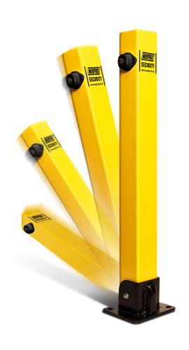 Maypole Square Fold Down Security Post with Integral Top Lock MP9732 - Maypole9732-3QTRPOLEMOVINGplc.jpg