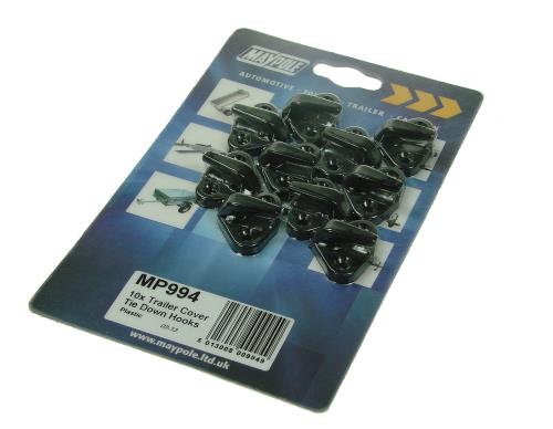 Maypole Plastic Trailer Cover Tie Down Hooks Black (x10 Hooks) MP994 - Maypole994DP.jpg