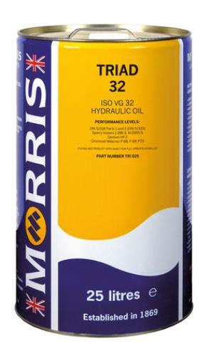 Morris Lubricants Triad 32 Hydraulic Oil 25 Litres ISO VG32 TRI025-MOR - Morris_25L_tin_Triad_32.jpg