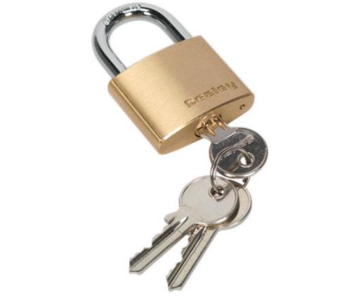 Sealey 40mm Brass Body Padlock with 3 x Keys (Security Rating: 2) PL101-SEA - PL101Image1.jpg