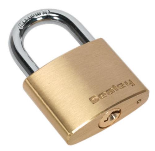 Sealey 40mm Brass Body Padlock with 3 x Keys (Security Rating: 2) PL101-SEA - PL101Image2.jpg