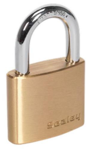 Sealey 40mm Brass Body Padlock with 3 x Keys (Security Rating: 2) PL101-SEA - PL101Image3.jpg
