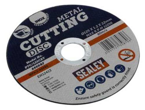 Sealey Ø125 x 1.2mm Cutting Disc 22mm Bore PTC/125CET-SEA - PTC125CETImage1.jpg