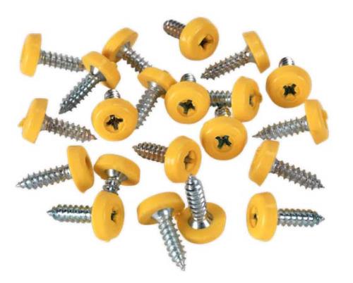 Sealey 4.8 x 18mm Yellow Numberplate Screw - Pack of 50 PTNP2-SEA - PTNP2Image1.jpg