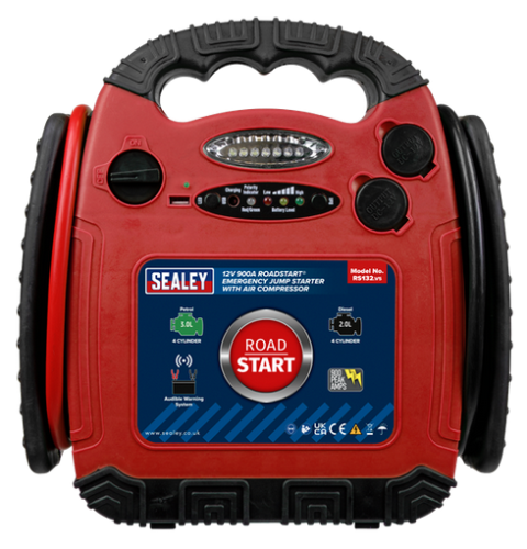 12V 900A RoadStart® Emergency Jump Starter with Air Compressor RS132 - RS132Image4.png