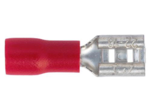 Sealey Push-On Terminal 4.8mm Female Red Pack of 100 RT20 - RT20Image1.jpg