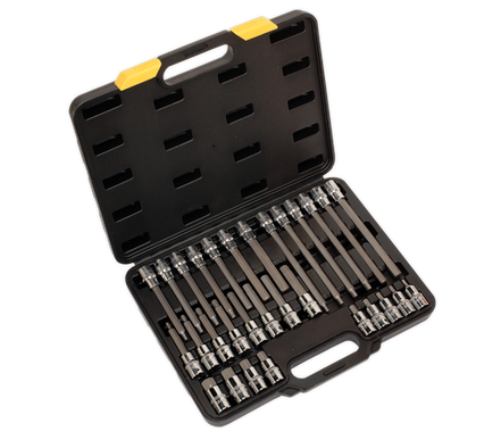 Sealey Siegen 30 Piece 1/2 Inch Square Drive Hex Socket Bit Set S01077-SEA - S01077Image1.png