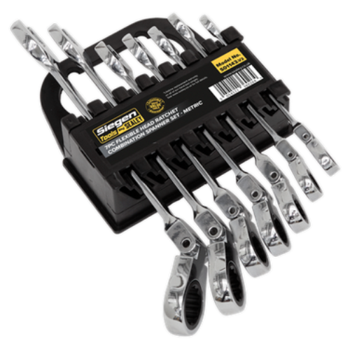 Sealey 7 Piece Flexi-Head Combination Ratchet Spanner Set S01143-SEA - S01143Image2.png