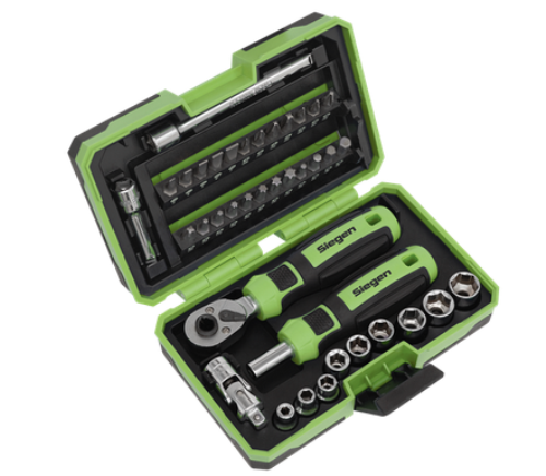 Sealey 38 Piece 1/4 Inch Square Drive Socket and Bit Set S01255-SEA - S01255Image1.png