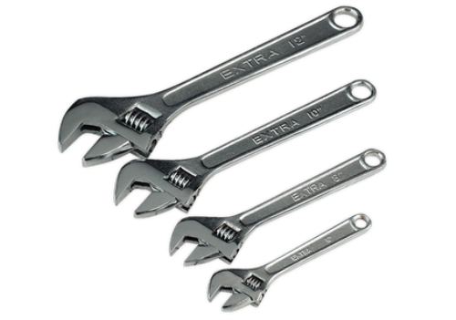 Sealey 4 Piece Adjustable Spanner Wrench Set (19 24 28 34mm) S0449-SEA - S0449Image1.png
