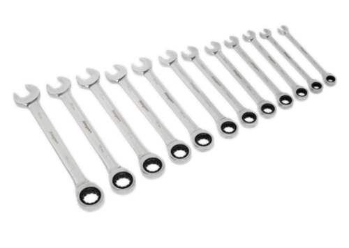 Sealey 12 Piece Combination Ratchet Spanner Set 8 - 19mm S0634-SEA - S0634Image1.png