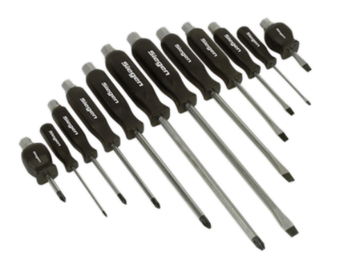 Sealey 12 Piece Hammer-Thru Screwdriver Set (magnetized tips) S0641-SEA - S0641Image1.png