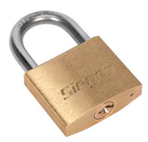 Sealey 40mm Brass Body Padlock with Brass Cylinder S0987-SEA - S0987Image2.jpg