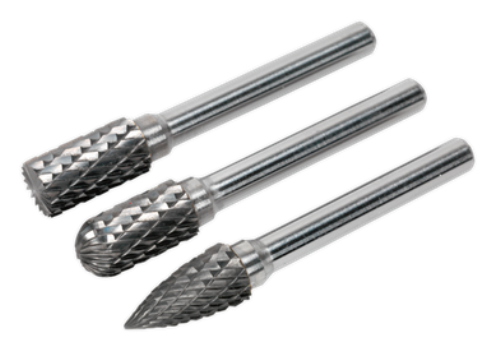 Sealey 3 Piece Tungsten Carbide Rotary Burr Set (soft/hard metals) SDBK3-SEA - SDBK3Image1.png