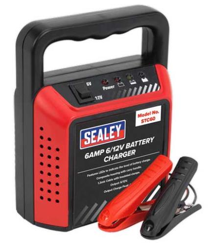 Sealey Dual Voltage Automotive Battery Charger 6 Amp 6v/12v STC60-SEA - STC60Image1.jpg