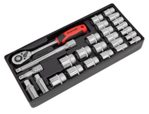 Sealey 26 Piece 1/2 Inch Square Drive Socket Set with Tool Tray TBT35-SEA - TBT35Image3.jpg