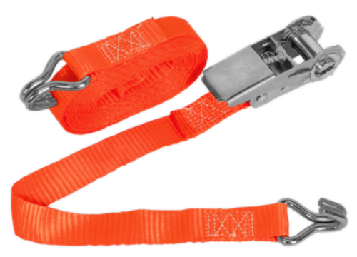 Sealey 25mm x 4.5m Polyester Webbing Ratchet Strap 800kg BS TD0845J-SEA - TD0845JImage1.png