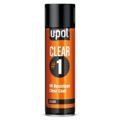U-Pol CLEAR#1 UV Resistant Clearcoat 450ml AEROSOL CLEAR/AL - UPolClear1.jpg