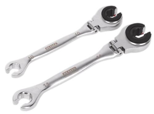 Sealey 2 Piece Brake Pipe Ratcheting Spanner Set VS0356-SEA - VS0356Image1.jpg