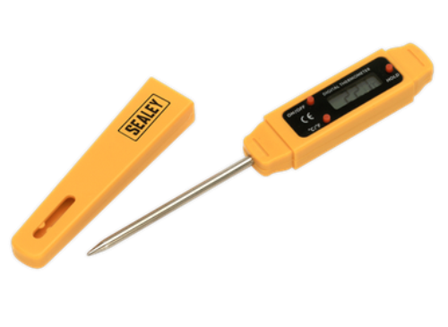 Sealey Mini Digital Thermometer with sensor in the tip °C and °F VS906-SEA - VS906Image1.png