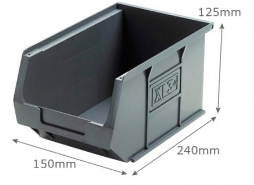 Plastor XL3/GREY Picking Bin Size 3 (Single) Grey Recycled XL3 - XL3_picking_bin_grey_dimensions.jpg