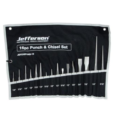 Jefferson 16 Piece Chisel and Punch Set Carbon Steel JEFCHIPUNS-16-JEF - jefchipuns-16.jpg