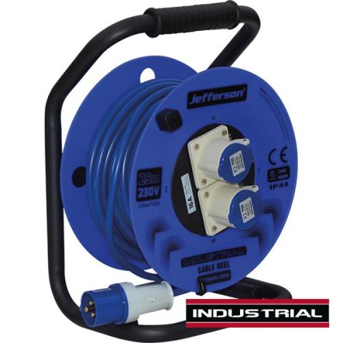 Jefferson Industrial 25 Metre 230V 16A Cable Reel 2.5mm Core JEFELPLG-23016-JE - jefcrin25-23016_1.jpg