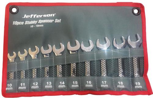 Jefferson 10 Piece Stubby Spanner Set Metric (10-19mm) JEFCSS10ST-JEFF - jefcss10st_2.jpg