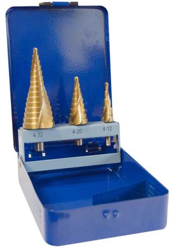 Jefferson 3 Piece HSS Step Drill Set (4-12 4-20 4-32mm) JEFSTPSHSS03-JEFF - jefstpshss03__2_1.jpg